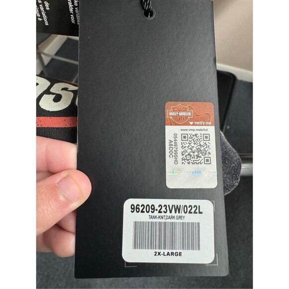 NWT Harley-Davidson Dark Grey Knit Muscle Tank Top Vintage Wash Size 2XL - Picture 7 of 9